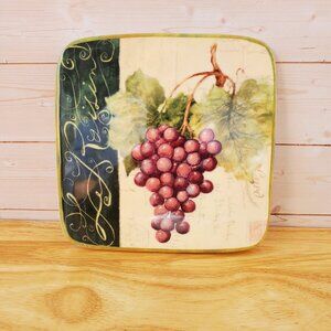 Grapevine Square Ceramic Plate Trivet By Susan Winget Certified International